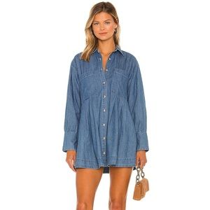 Free People The Denim Voyage Dress in Clear Skiy
